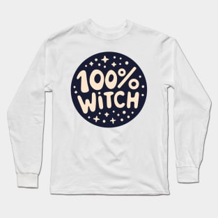 100% Witch Halloween Design Long Sleeve T-Shirt